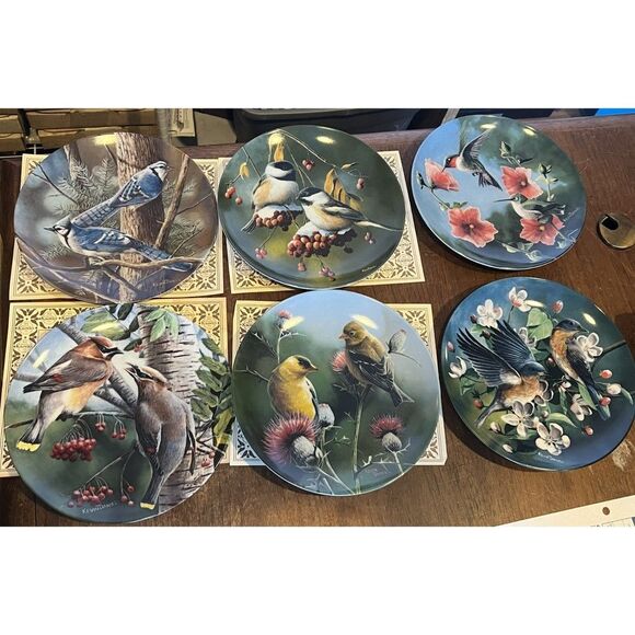 Vintage Knowles China Encyclopedia Britannica Birds of Your Garden Plate set - Picture 3 of 13